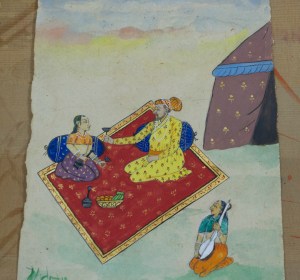 Rahim decided to get fancy and paint THREE people! The instructor was initially in shock with this challenge and then impressed with Rahim. I love the detailed flowers on the King's clothing.  